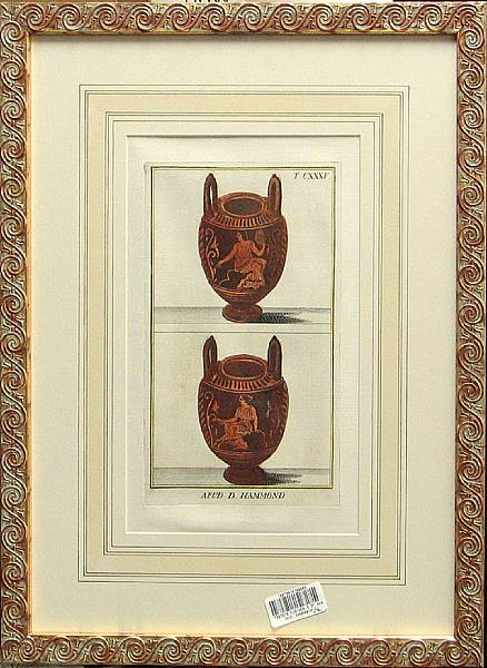 Appraisal: A set of four framed Italian prints of Classical pottery