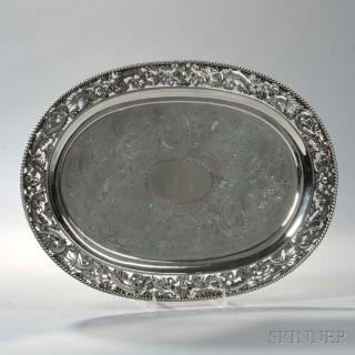 Appraisal: Chinese Export Silver Tray late th early th century maker's