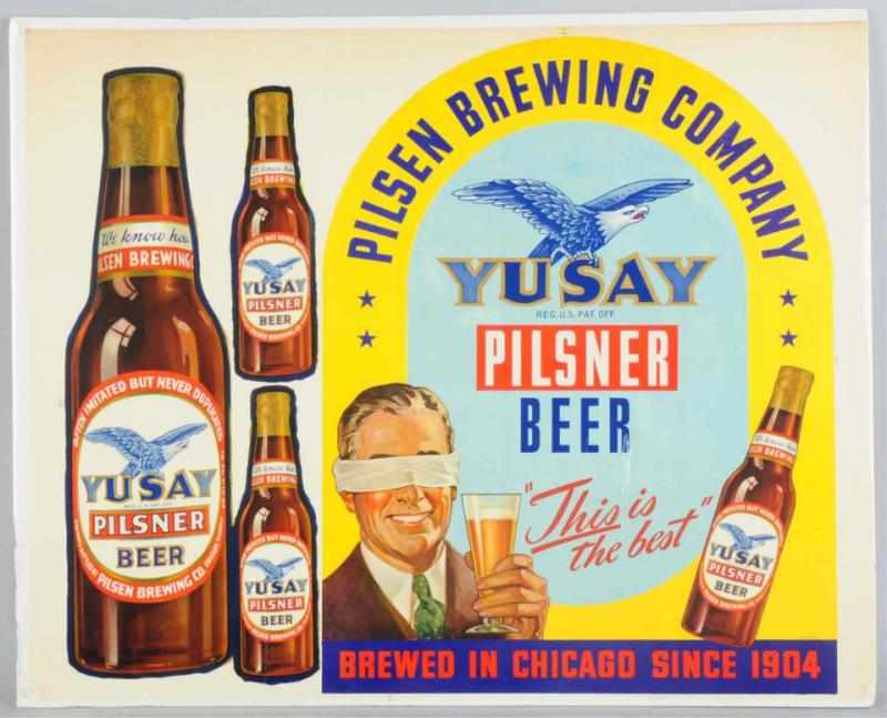 Appraisal: Yusay Beer Taste Test Poster Overall wear and discoloration with