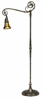 Appraisal: Oscar Bach Bronze and Steel Floor Lamp early th century