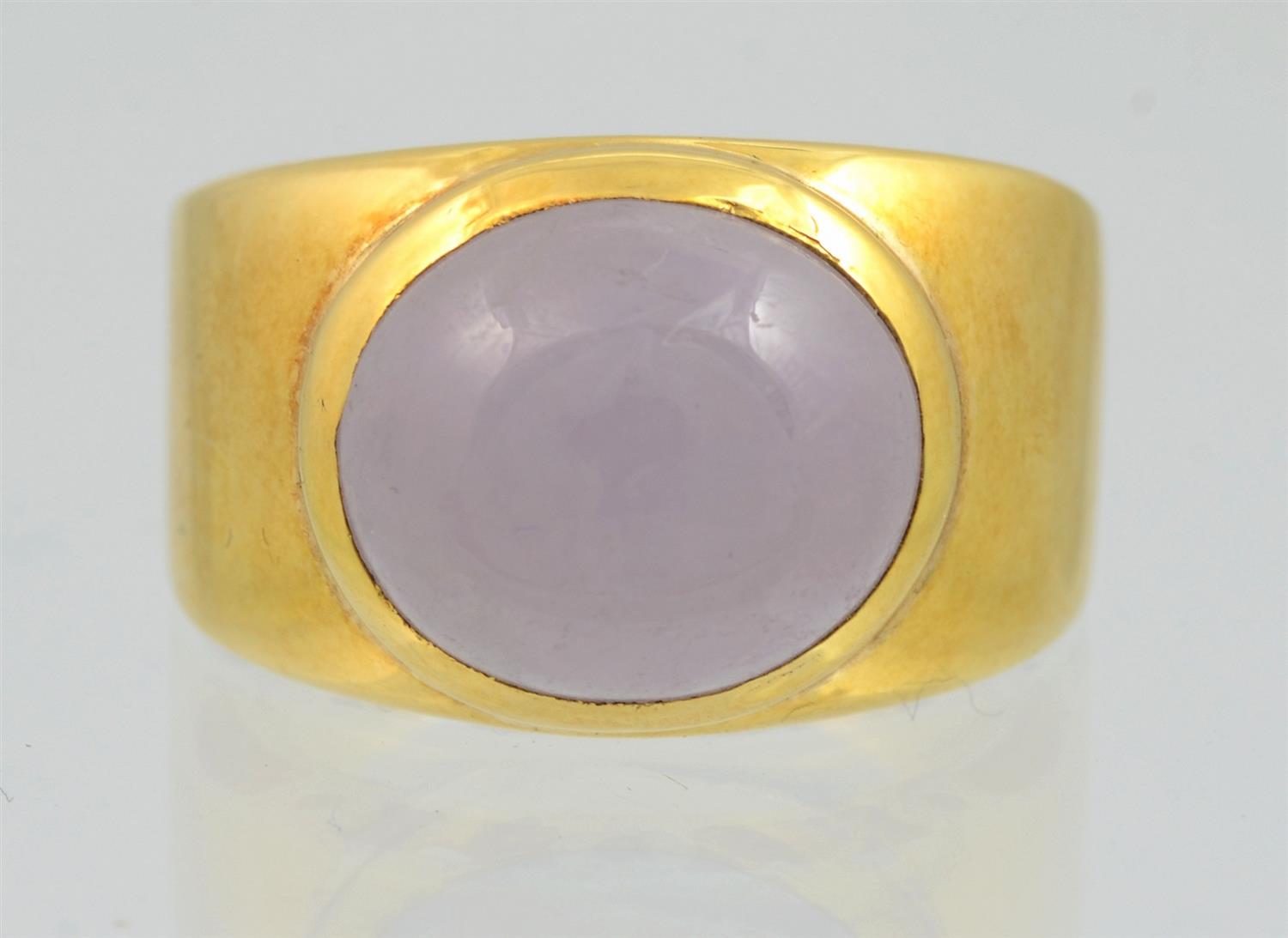 Appraisal: K Yellow Gold and Lavender Jade Ring size - dwt