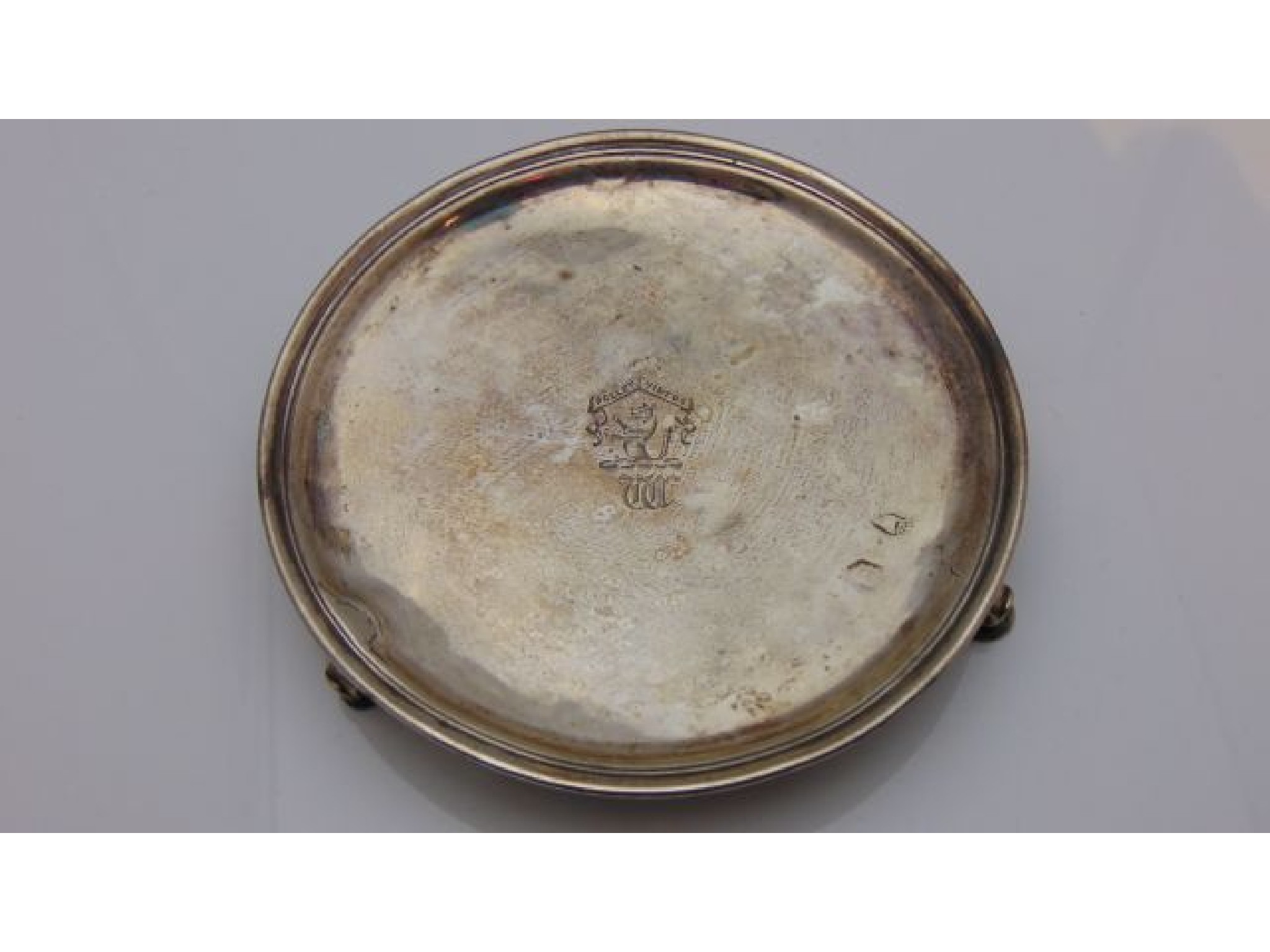 Appraisal: A Queen Anne Irish silver card tray indecipherable maker's mark