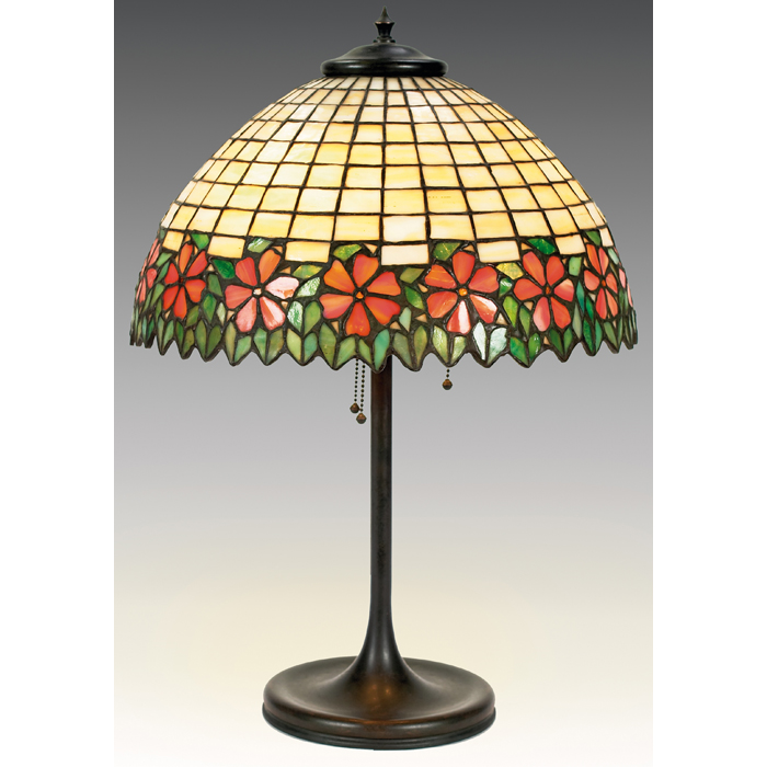 Appraisal: Unique Art Glass Metal Company lamp leaded glass shade with