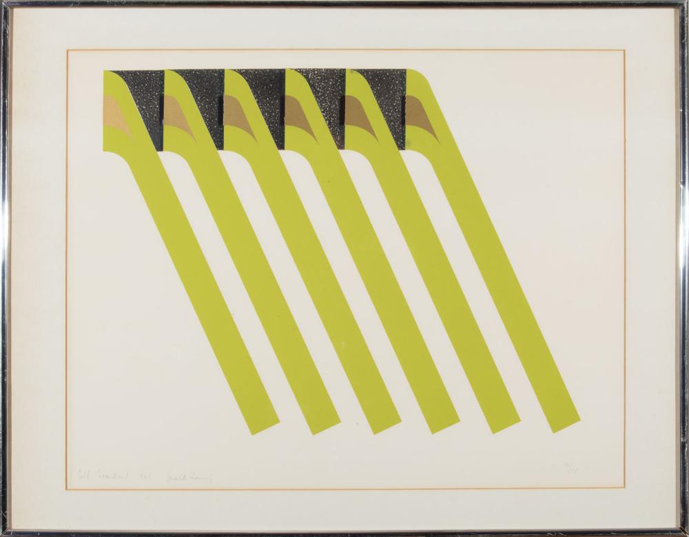 Appraisal: Gerald Laing British - Gold Standard and Glide silkscreens on