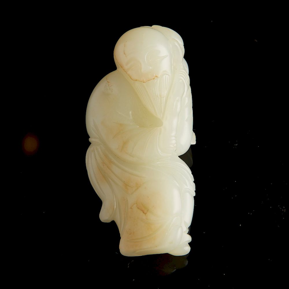 Appraisal: th c Chinese White Jade Carving of Immortal th c