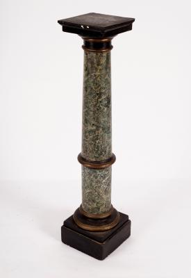 Appraisal: A faux marble plinth of tapered column form cm high