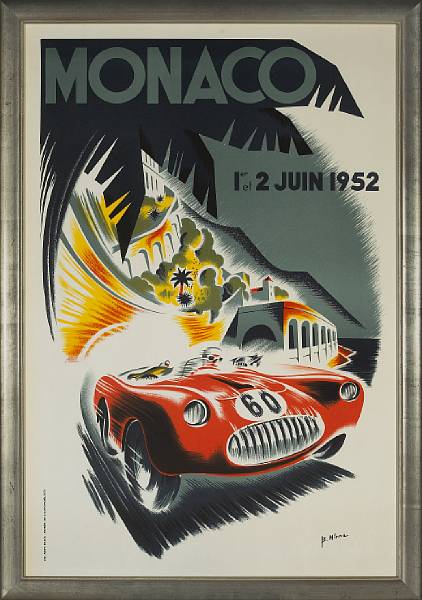 Appraisal: B Minne Monaco Grand Prix Color lithograph poster printed by