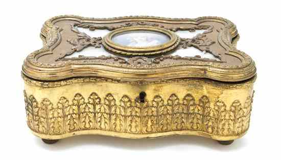 Appraisal: A Victorian Brass Dresser Box of shaped rectangular form the