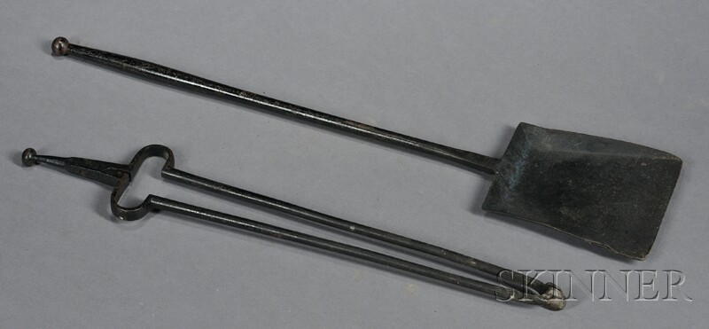 Appraisal: Pair of Shaker Wrought Iron Tools th century a pair