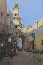 Appraisal: Noel Harry Leaver British - A Street in Jerusalem Watercolor