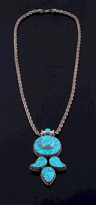 Appraisal: Lone Mountain Spider Web Turquoise Necklace Included in this lot