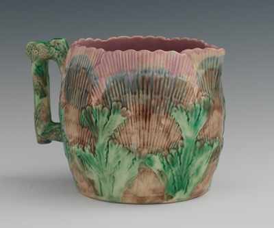 Appraisal: An Etruscan Majolica Shell and Seaweed Pitcher Apprx - H