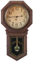 Appraisal: SCHOOLHOUSE TYPE REGULATOR CLOCK CASE The eight sided cased top