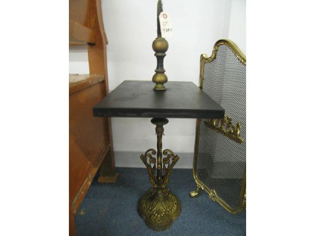 Appraisal: Art Deco Side Table black marble with ornate bronzed base