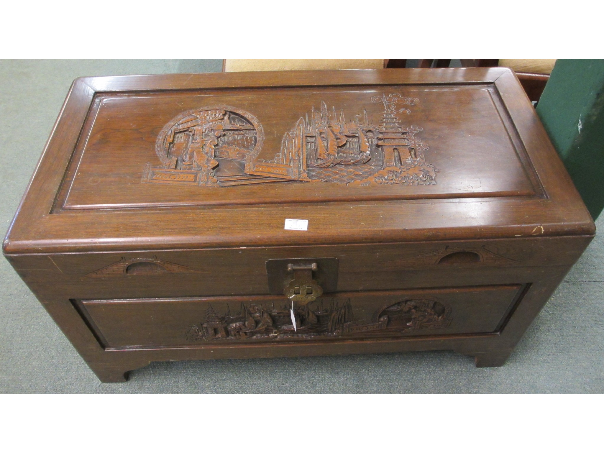 Appraisal: A Chinese camphor wood blanket chest