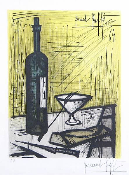 Appraisal: After Bernard Buffet Le Pain et le Vin Color lithograph