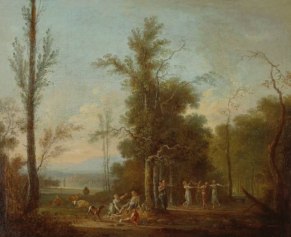 Appraisal: French School th Century A pastoral idyll oil on canvas