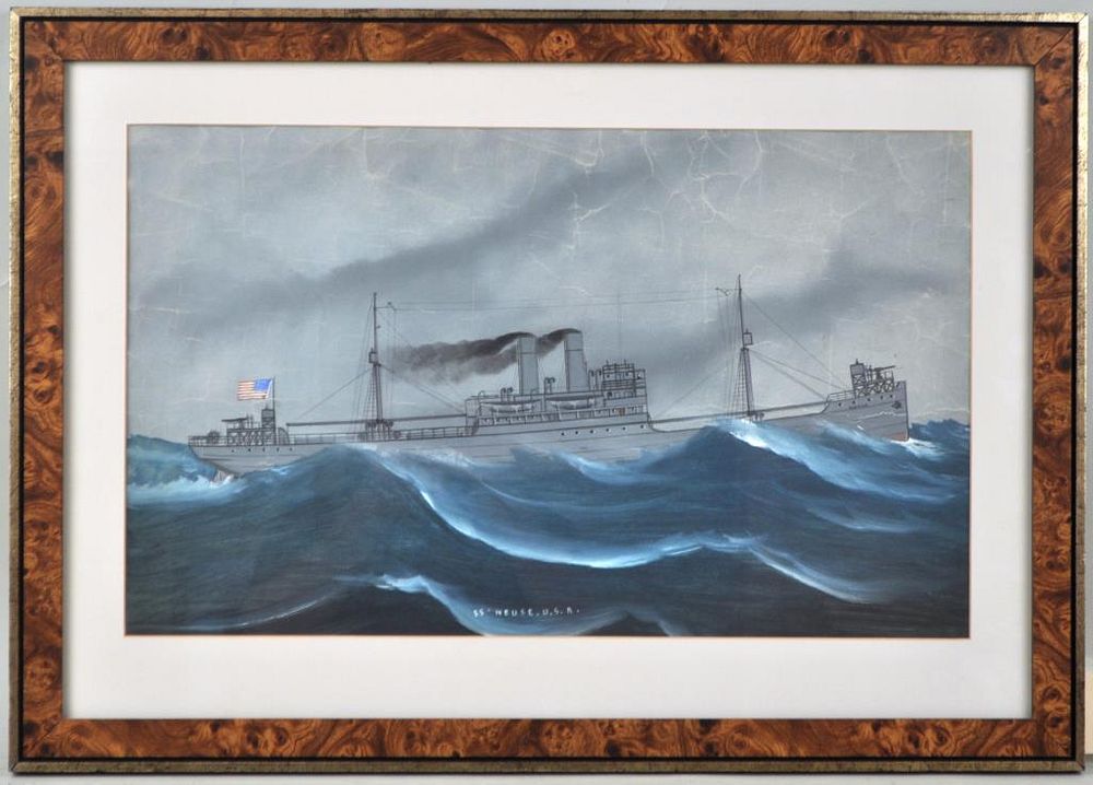 Appraisal: Marine Painting Gunship SS Neuse W P unsigned SS Neuse