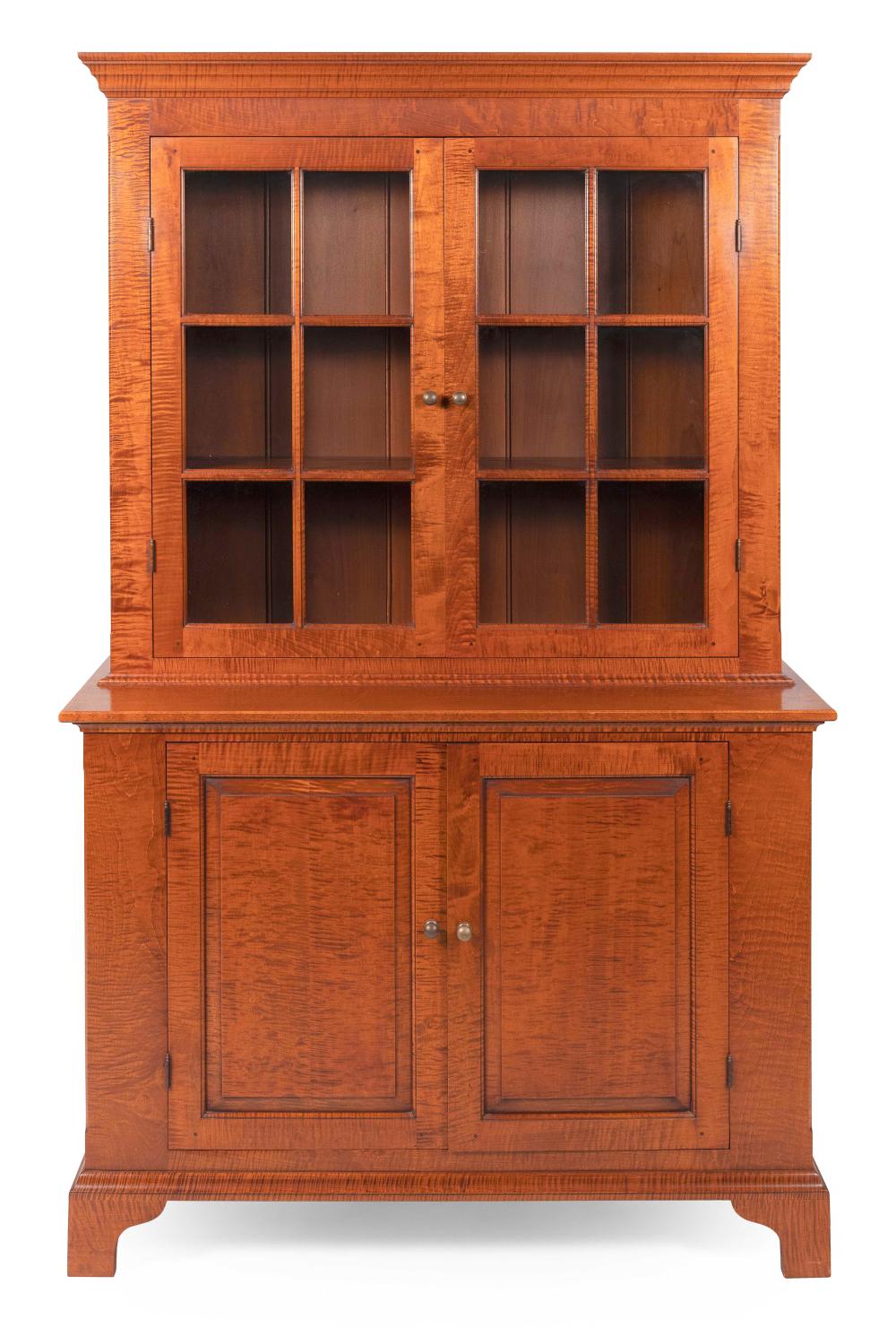 Appraisal: ELDRED WHEELER TWO-PART STEP-BACK CUPBOARD MASSACHUSETTS TH CENTURY HEIGHT WIDTH