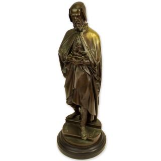 Appraisal: Auguste Carrier French - Bronze sculpture Michel-Ange Signed A Carrier