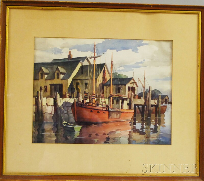 Appraisal: John Cuthbert Hare American - North Shore Wharf Signed John