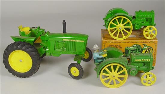 Appraisal: Three Agricultural Toys John Deere Model Tractor Circa Metal construction