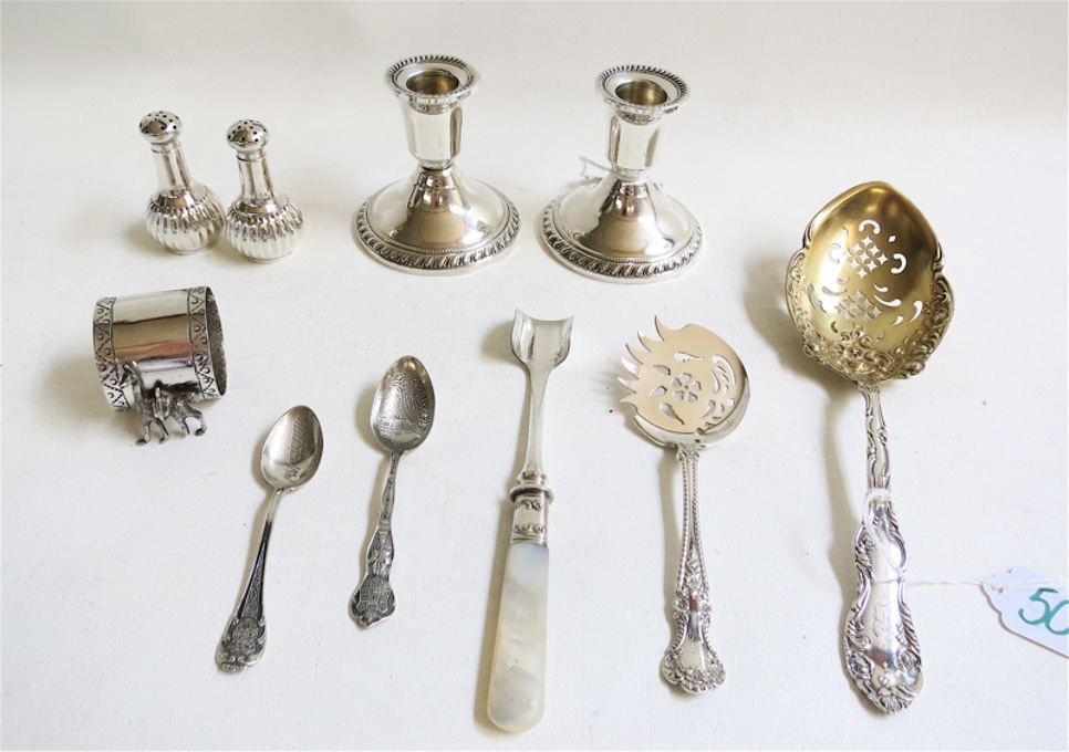 Appraisal: TEN STERLING SILVER FLATWARE AND HOLLOWWARE Towle pierced berry casserole