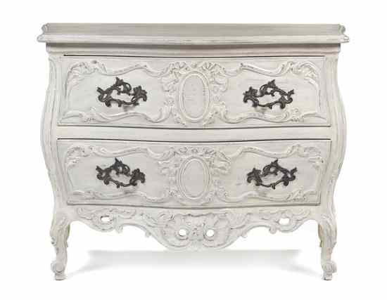 Appraisal: A Louis XV Style Painted Commode having a serpentine top