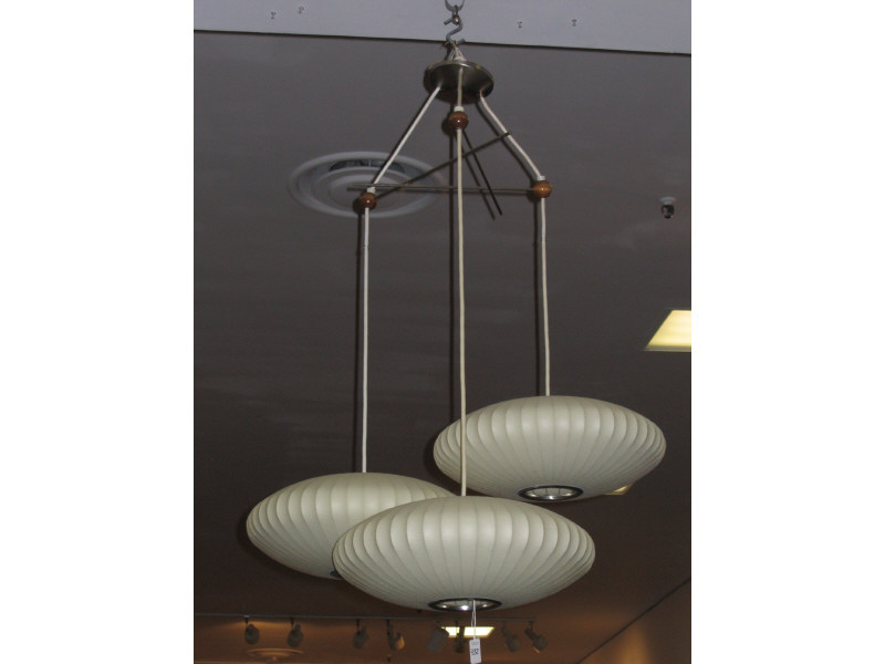 Appraisal: GEORGE NELSON MODERNICA LOS ANGELES Triple bubble lamp fixture suspending