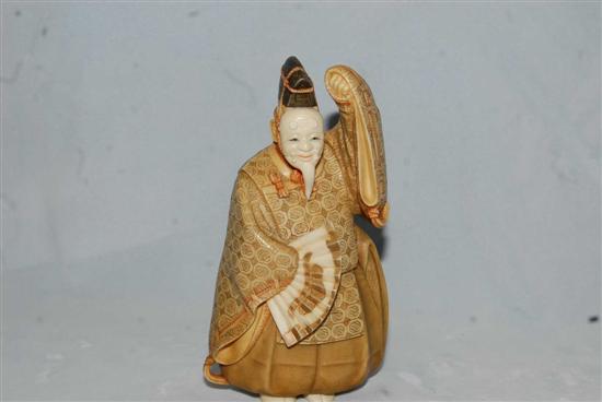 Appraisal: JAPANESE STAINED IVORY FIGURE OF A NOH ACTOR th century