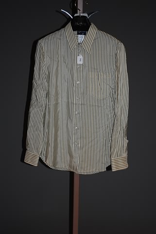 Appraisal: Giorgio Armani beige long sleeve blouse with gray stripes and