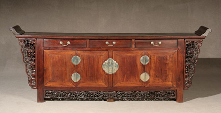 Appraisal: Chinese Huanghuali Coffer Guichu th Century Having three drawers above