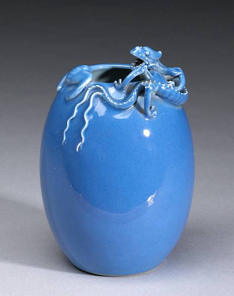 Appraisal: A blue glazed porcelain vase Yongzheng Mark Republican Period The