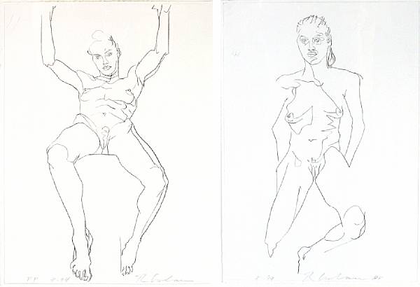 Appraisal: Property of various owners Female Nude Female Nude Lithographs each