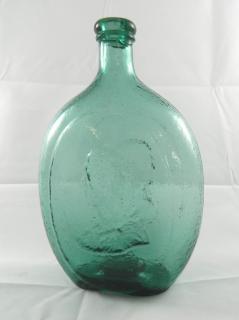 Appraisal: Flask- Washington bust - Taylor bust GI- quart aqua collared