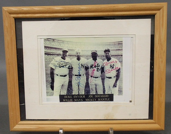 Appraisal: Baseball photo print with autographs of Duke Snyder Joe DiMaggio