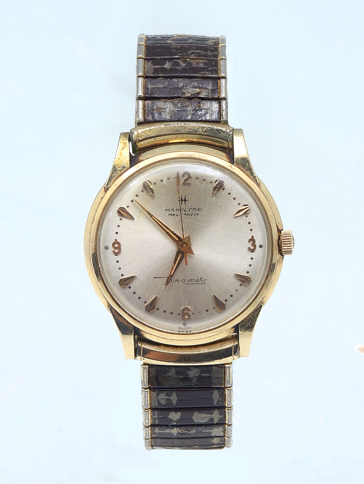 Appraisal: VINTAGE K HAMILTON MASTERPIECE THIN-O-MATIC WATCH K yellow gold watch