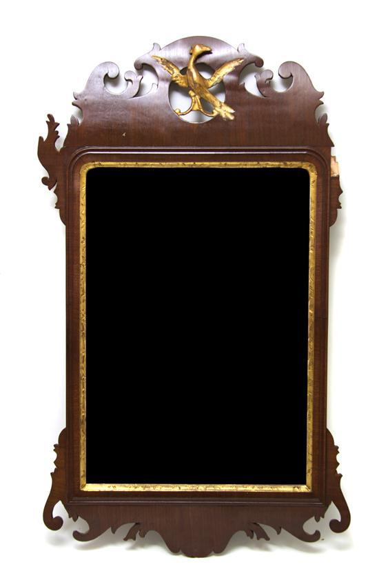 Appraisal: A Chippendale Style Mahogany and Parcel Gilt Mirror the rectangular