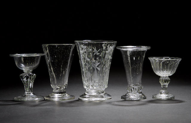 Appraisal: Six various jelly glasses a small sweetmeat five miniature glasses