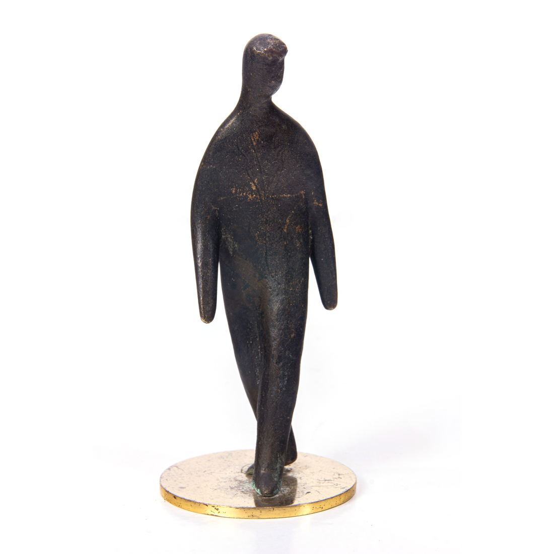 Appraisal: Carl Aubock Austrian - Man Walking brass sculpture stamped beneath