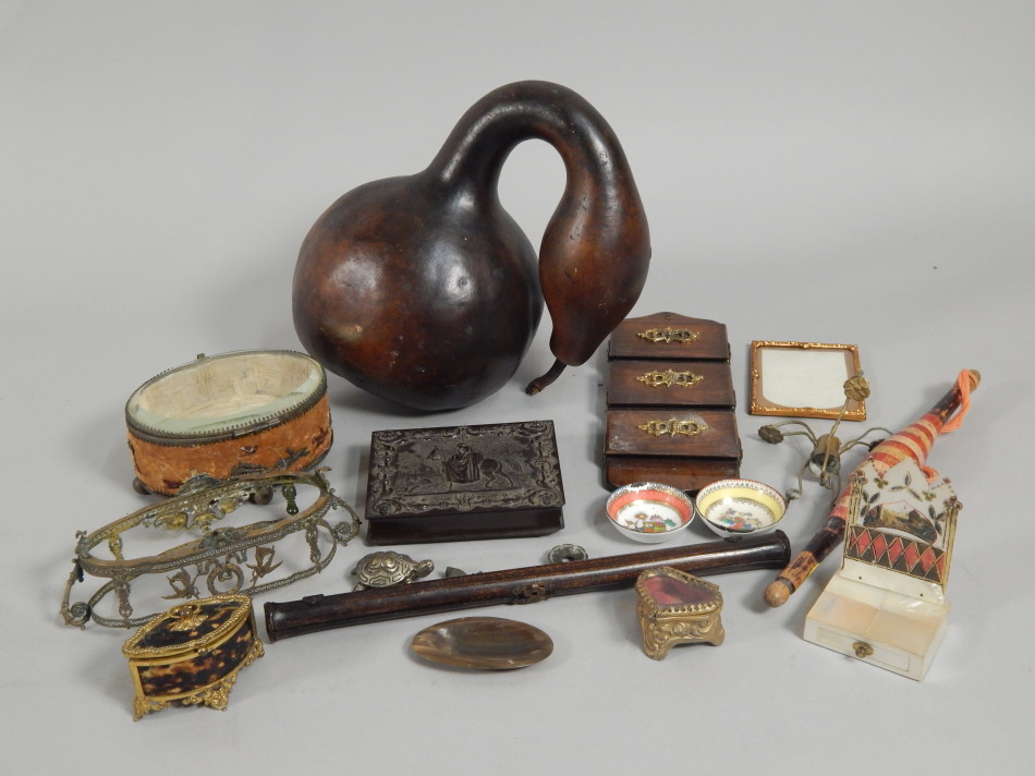 Appraisal: Various Continental collectables to include a small oval glazed bijouterie