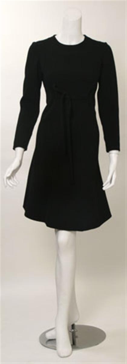 Appraisal: Christian Dior black wool day dress autumn winter Wool crepe