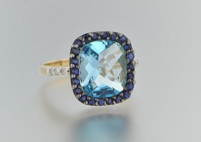 Appraisal: A Topaz Spinel and Diamond Ring k yellow gold ring