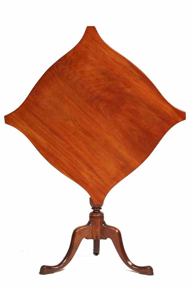 Appraisal: TILT-TOP TEA TABLE - Exceptionally Fine Dense Figured Cuban Mahogany