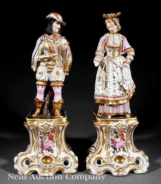 Appraisal: A Large Pair of Paris Porcelain Gilt and Polychrome Figural