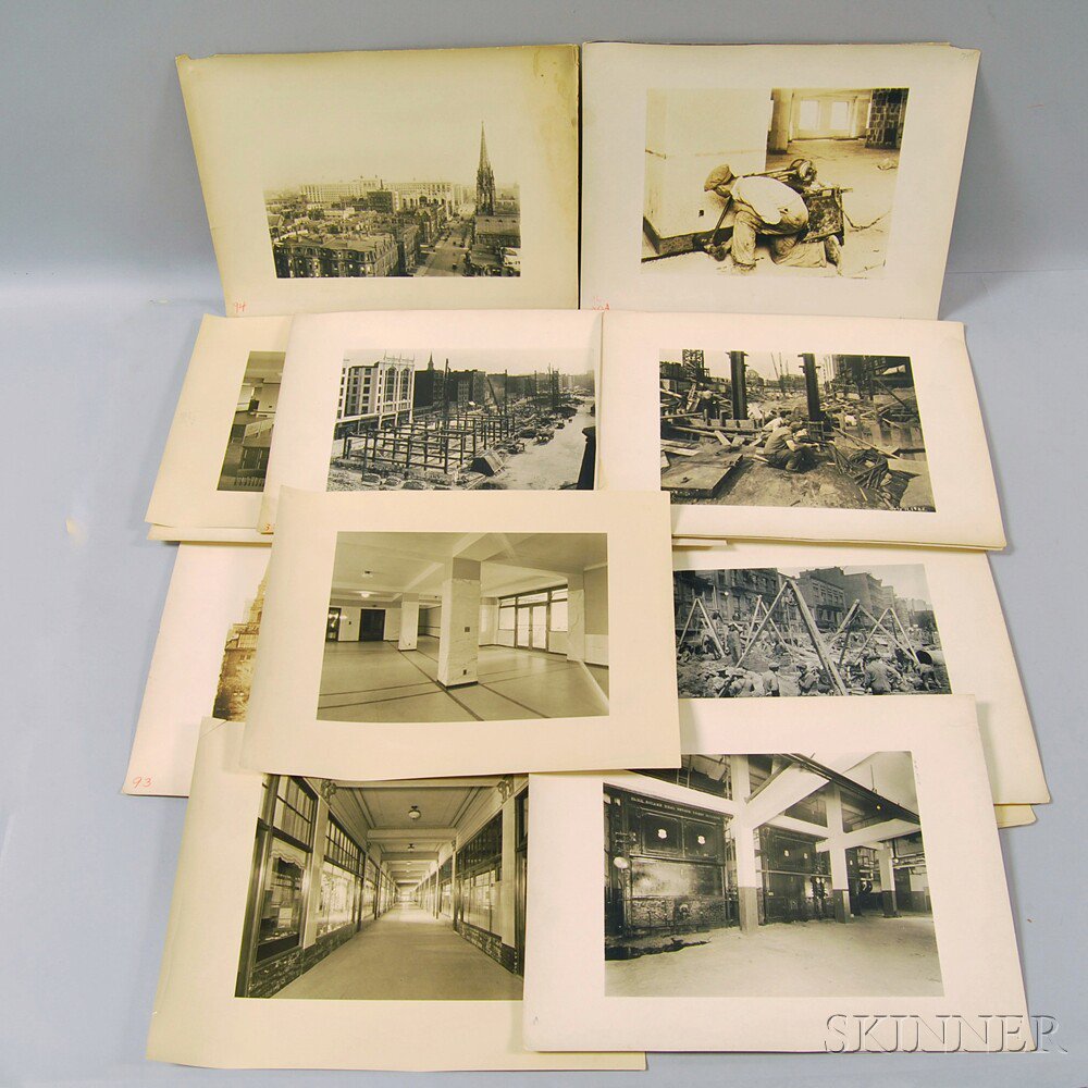 Appraisal: Eighteen Silver Print Photographs Documenting the Construction of the Park