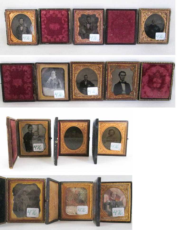 Appraisal: THIRTEEN ANTIQUE PHOTOS six are daguerreotypes one is an ambrotype