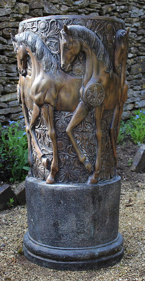 Appraisal: A LATE TH CENTURY CAST BRONZE CYLINDRICAL PLANTER with profile