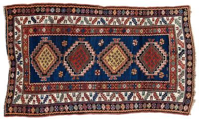 Appraisal: Kazak rug four central medallions with hook and serrated borders