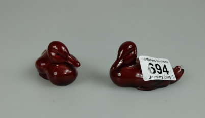 Appraisal: Royal Doulton Flambe small ducks squatting